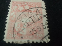 LETONYA-1920-50    20 SANTİMO    DAMGALI - Estonia