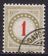 Schweiz: Portomarke SBK-Nr. 23BK (Rahmen Bräunlicholiv, Wasserzeichen Kreuz, 1908-1909) Gestempelt - Taxe