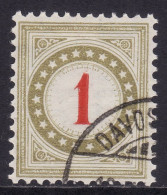 Schweiz: Portomarke SBK-Nr. 23BK (Rahmen Bräunlicholiv, Wasserzeichen Kreuz, 1908-1909) Gestempelt - Portomarken