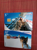 2 Phonecards Zwitserland Usec Rare - Suiza