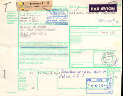 Cecoslovacchia (1991) - Bollettino Pacchi Per La Francia - Lettres & Documents