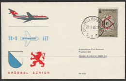 1966, Swissair, First Flight Cover, Bruxelles - Zürich - Brieven En Documenten