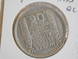 France 20 Francs 1933 RC TURIN (1032) Argent Silver - 20 Francs