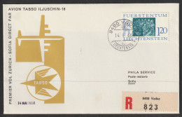 1966, TABSO, First Flight Cover, Liechtenstein - Sofia - Luftpost