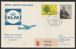 1966, KLM, First Flight Cover, Liechtenstein - Kano Nigeria - Aéreo