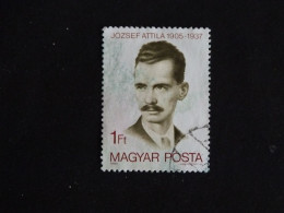 HONGRIE HUNGARY MAGYAR YT 2725 OBLITERE - ATTILA JOZSEF POETE - Used Stamps