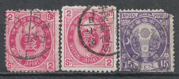 1883,1888 JAPAN Set Of 3 Used Stamps (Michel # 58,59,64) CV €4.30 - Usados