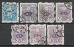 1928-1930 JAPAN Set Of 7 Used Stamps (Michel # 112III,116III) CV €3.50 - Usados