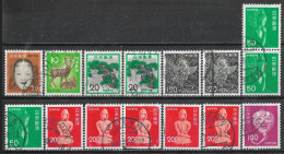 1971-1976 JAPAN Set Of 15 Used Stamps (Michel # 1119,1135A,1136A,1147,1275A,1277A,1291) CV €3.40 - Usati