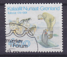 Greenland 1991 Mi. 219, 4.00 Kr. Ilulissat (Jakobshavn) 250 Jahre Dogs Hunden Chiens - Used Stamps