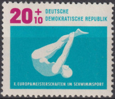 1962 DDR, ** Mi:DD 909, Yt:DD 622, Wasserspringen, Schwimmeuropameisterschaften, Leipzig - Duiken