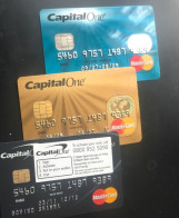 6 Different Old Credit Cards All Complete Used Just Covered Name - Krediet Kaarten (vervaldatum Min. 10 Jaar)