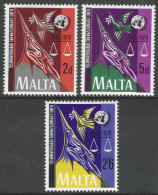 Malta. 1970 25th Anniversary Of The United Nations. MH Complete Set. SG 441-443. M3034 - Malta