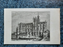 AFFICHE  - DESSIN   -  CATHEDRALE DE METZ     DEP  57   (  Moselle ) - Affiches