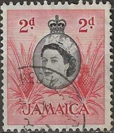 JAMAICA 1956 Queen Elizabeth II - Pineapples - 2d. - Black And Red FU - Jamaica (...-1961)