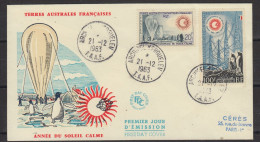 TAAF 1963 Annee Du Soleil Calme 2v FDC Ca Archipel Kerguelen (FG170 - FDC