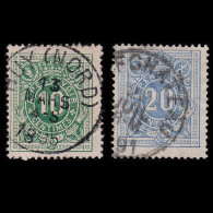 BELGIUM POSTAGE DUE STAMPS.1870.10c-20c.SCOTT J1-J2.USED. - Francobolli In Bobina