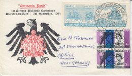 UK / Germany 1st German Philatelic Convention Stockton-on-Tees Cover 2 Gauss Labels Ca 5 SEP 1964 (FG171) - Navires & Brise-glace