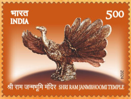 India 2024 Shri Ram Janmbhoomi Temple Ayodhya 1v Stamp MNH As Per Scan - Aigles & Rapaces Diurnes