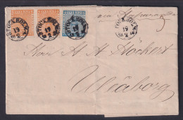 Sweden, Scott 2, 4 (Facit 2a, 4a), 1856 Folded Letter To Finland, W/ Obermuller - Covers & Documents