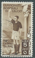 1934 EMISSIONI GENERALI USATO MONDIALI DI CALCIO 5 LIRE - RA1-3 - Amtliche Ausgaben