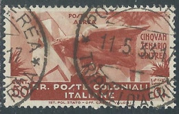 1933 EMISSIONI GENERALI POSTA AEREA USATO CINQUANTENARIO ERITREO 50 CENT - RA2-5 - Emissioni Generali