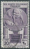 1933 EMISSIONI GENERALI USATO CINQUANTENARIO ERITREO 20 CENT - RA6-8 - General Issues