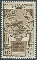 1933 EMISSIONI GENERALI USATO CINQUANTENARIO ERITREO 10 CENT - RA6-4 - Emissioni Generali