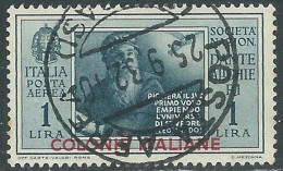 1932 EMISSIONI GENERALI POSTA AEREA USATO DANTE 1 LIRA - RA3-9 - Algemene Uitgaven