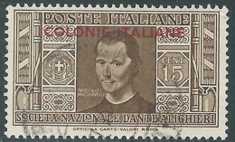 1932 EMISSIONI GENERALI USATO DANTE 15 CENT - RA2-3 - Algemene Uitgaven