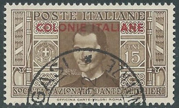 1932 EMISSIONI GENERALI USATO DANTE 15 CENT - RA3-9 - General Issues