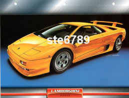 LAMBORGHINI  DIABLO  Voiture Auto Fiche A4 Illustrée Automobile - Cars