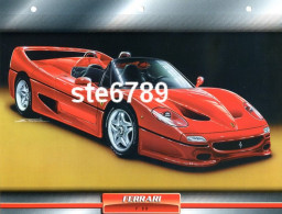 FERRARI F 50 Voiture Auto Fiche A4 Illustrée Automobile - Voitures