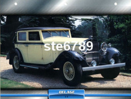 DELAGE D8  Voiture Auto Fiche A4 Illustrée Automobile - Automobili