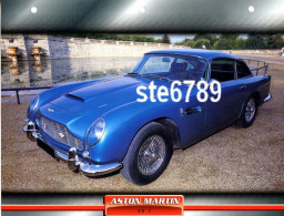 ASTON MARTIN  DB 5 Voiture Auto Fiche A4 Illustrée Automobile - Autos