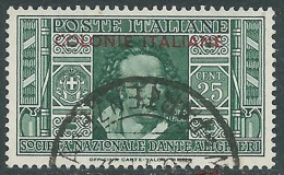 1932 EMISSIONI GENERALI USATO DANTE 25 CENT - RA2-8 - General Issues