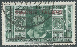 1932 EMISSIONI GENERALI USATO DANTE 25 CENT - RA2-2 - Emissions Générales