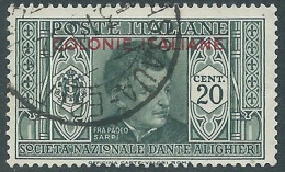 1932 EMISSIONI GENERALI USATO DANTE 20 CENT - RA2 - Emisiones Generales