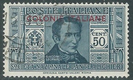 1932 EMISSIONI GENERALI USATO DANTE 50 CENT - RA6-4 - Emissioni Generali