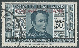 1932 EMISSIONI GENERALI USATO DANTE 50 CENT - RA6 - Emisiones Generales