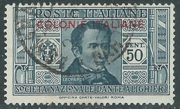 1932 EMISSIONI GENERALI USATO DANTE 50 CENT - RA2 - Algemene Uitgaven