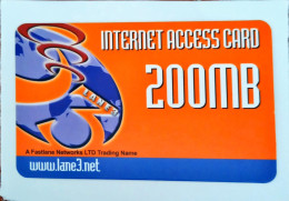 Lane3.net 200 Mb Internet Access Sample Card - Lots - Collections