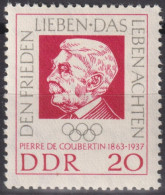 1963 DDR, ** Mi:DD 939, Yt:DD 646, Baron P. De Coubertin (1863 To 1937)  Gründete Das Internationale Olympische Komitee - Other & Unclassified