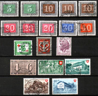 SUISSE ,SCHWEIZ,1943 - 1949, MI 416, 443, 447 - 451, 464, 469, 471, 526 - 528,  KLEINES LOT, GESTEMPELT, OBLITERE - Oblitérés