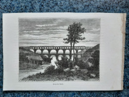 AFFICHE  - DESSIN   -  PONT DU GARD    DEP  30 - Affiches