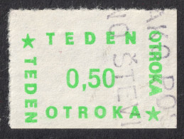 1987 SLOVENIA Yugoslavia - Children WEEK - Additional Charity Stamp - Vignette Label - USED - Teden Otroka - POSTMARK - Eslovenia