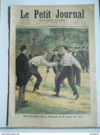 LE PETIT JOURNAL N°354 - 29 AOUT 1897 - ESCRIME DUEL HENRI D'ORLEANS ET LE CONTE DE TURIN - ESPAGNE ANGIOLLO - 1850 - 1899