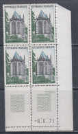 France  N° 1683 XX Ste-Chapelle De Riom, En Bloc De 4 Coin Daté Du 8 . 6 . 71 ; 2 Traits Sans Charnière, TB - 1970-1979