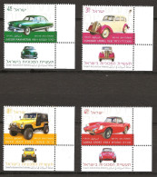 Israël Israel 2014 N° 2346 / 9 Avec Tab */** Automobile, Standard Carmel, Sabra Sport, Kaiser Manhattan, Jeep, Chrysler - Unused Stamps (with Tabs)