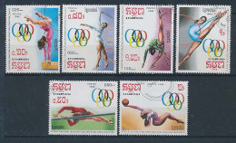 6 Timbres Oblitérés KAMPUCHEA Cambodge X-10 29° Jeux Olympiques D'été SEOUL 1988 Gymnastique Acrobatique - Summer 1988: Seoul